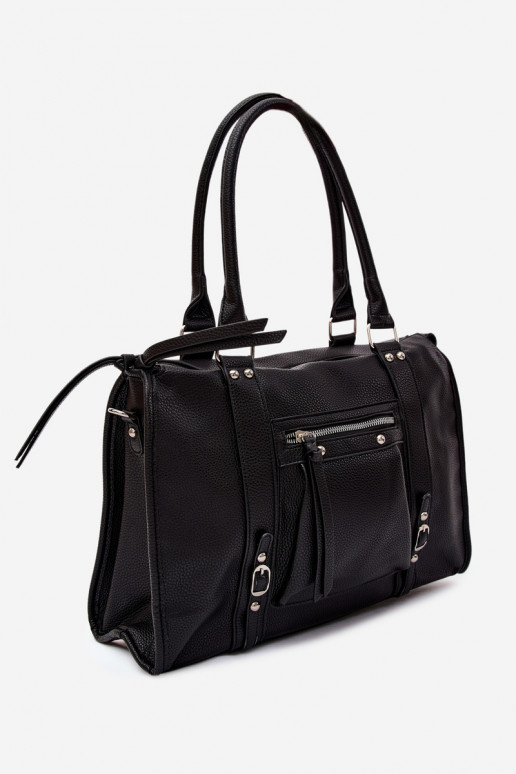 Gran bolsa de cuero sintético negra Nolita