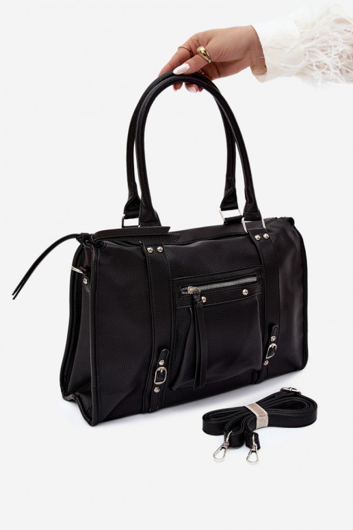Gran bolsa de cuero sintético negra Nolita
