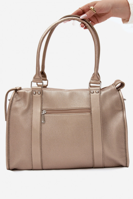 Gran bolsa de cuero sintético dorada Nolita