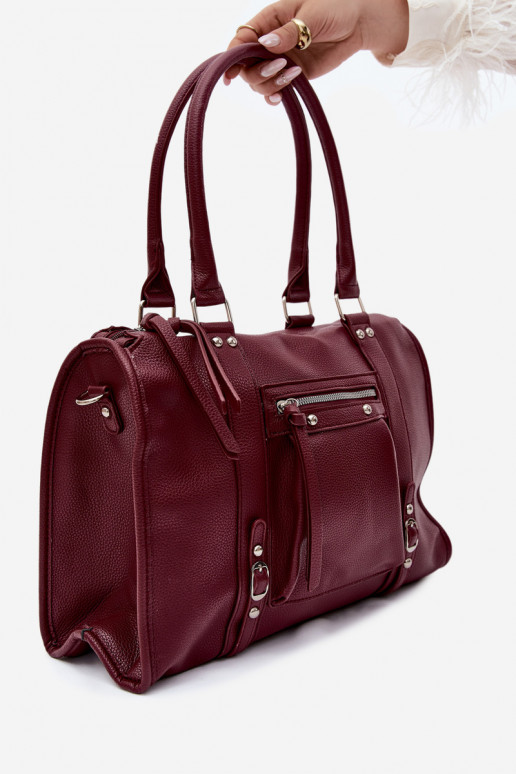 Gran bolsa de cuero sintético color burdeos Nolita