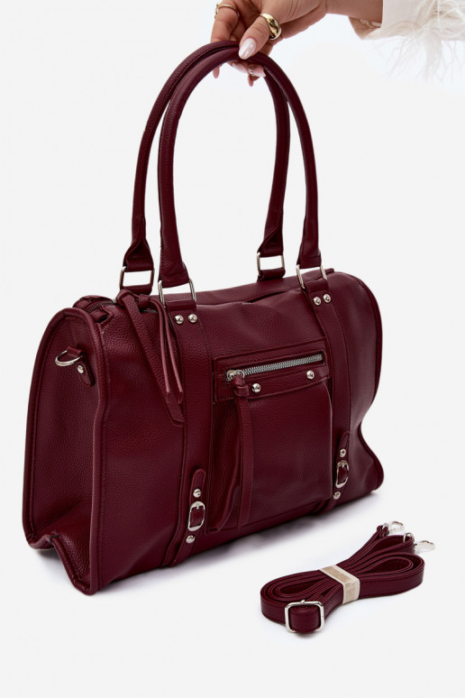 Gran bolsa de cuero sintético color burdeos Nolita