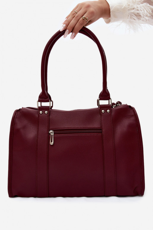 Gran bolsa de cuero sintético color burdeos Nolita