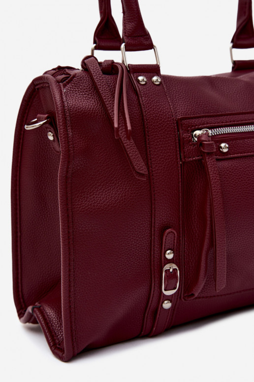Gran bolsa de cuero sintético color burdeos Nolita