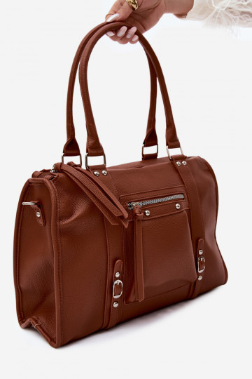 Gran bolsa de cuero sintético marrón Nolita 2