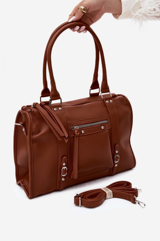 Gran bolsa de cuero sintético marrón Nolita