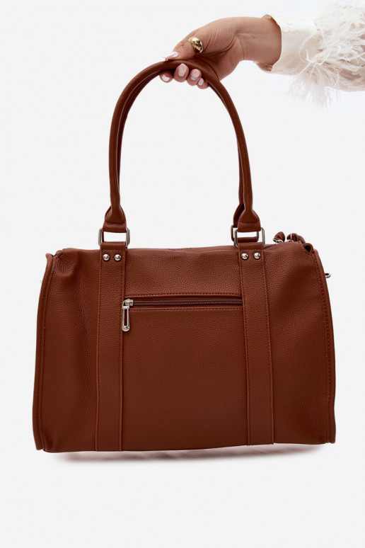 Gran bolsa de cuero sintético marrón Nolita
