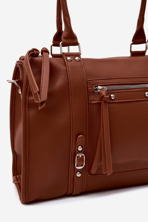 Gran bolsa de cuero sintético marrón Nolita