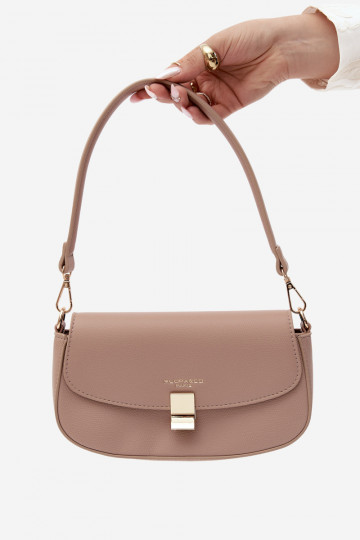 Pequeña bolsa de cuero sintético color marfil Acacia