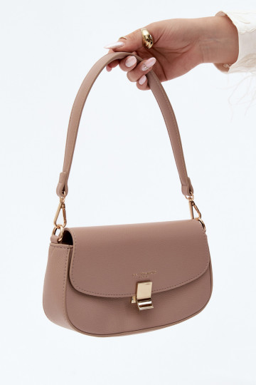 Pequeña bolsa de cuero sintético color marfil Acacia 2