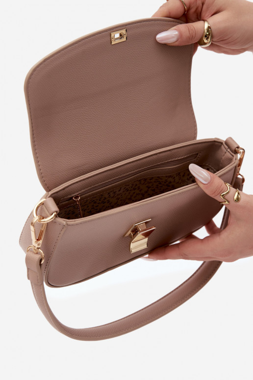 Pequeña bolsa de cuero sintético color marfil Acacia