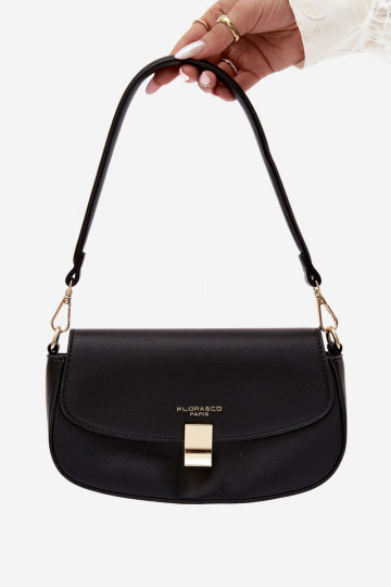 Pequeño bolso de piel sintética negra Acacia