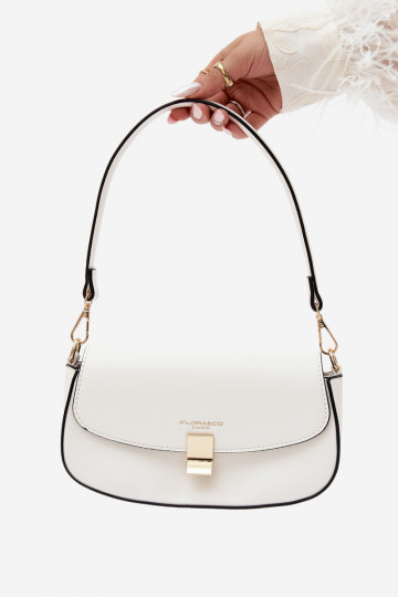 Pequeño bolso de piel sintética blanca Acacia