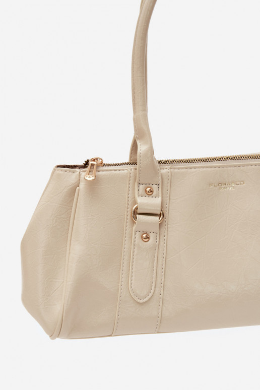 Bolso de piel sintética marfil Muni
