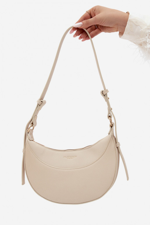 Pequeño bolso de piel sintética arena brillante Miri
