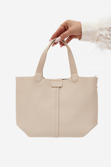 Bolso de piel sintética arena brillante Blaire