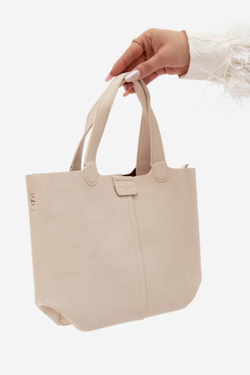 Bolso de piel sintética arena brillante Blaire
