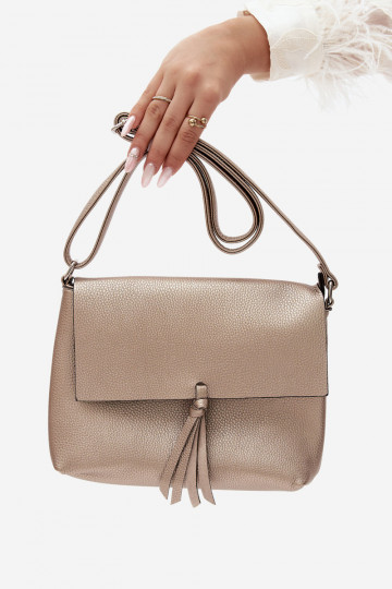 Bolso estilo cartero de piel sintética dorado Sigrid