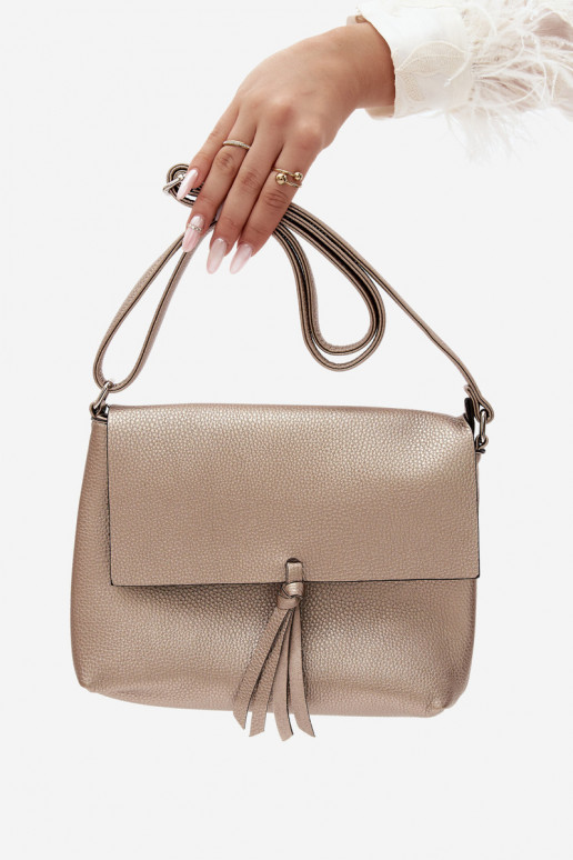 Bolso estilo cartero de piel sintética dorado Sigrid