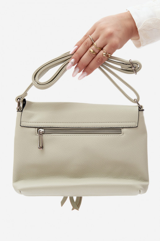 Bolso mensajero con flecos en cuero sintético color menta Sigrid