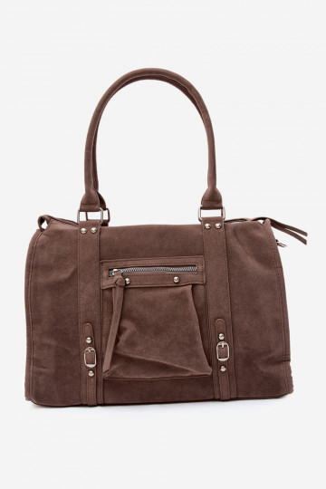 Gran bolsa de ante sintético color arcilla Nolita