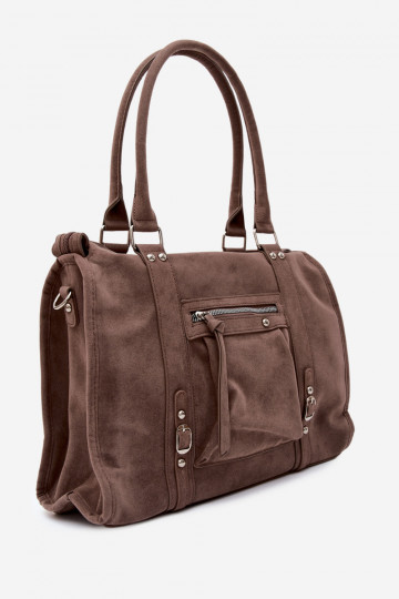 Gran bolsa de ante sintético color arcilla Nolita 2