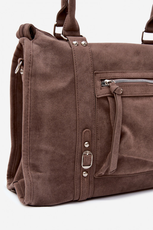 Gran bolsa de ante sintético color arcilla Nolita