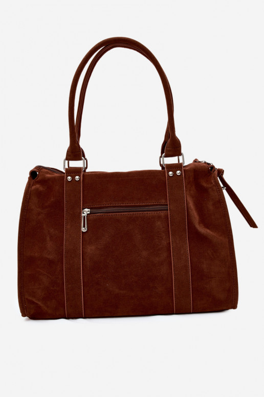 Gran bolsa de ante sintético color marrón Nolita