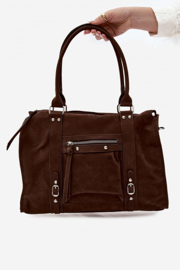 Gran bolsa de ante sintético color chocolate Nolita
