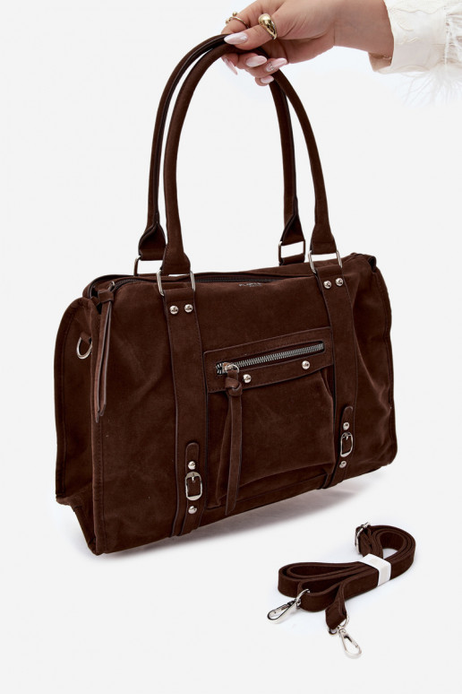 Gran bolsa de ante sintético color chocolate Nolita