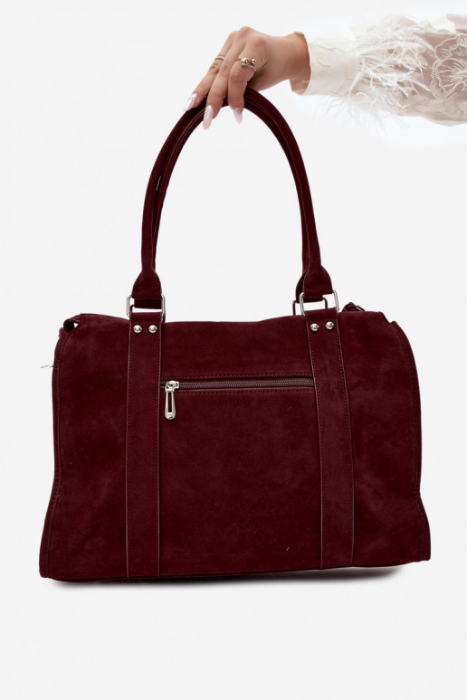 Gran bolsa de ante sintético color burdeos Nolita