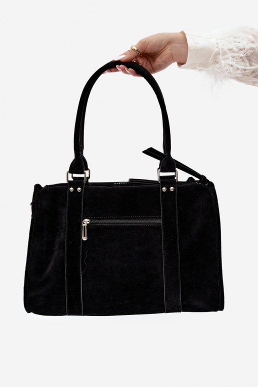 Gran bolsa de ante sintético color negro Nolita