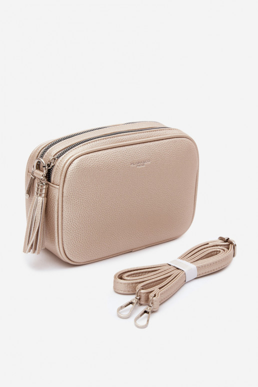 Bolso mensajero en cuero sintético color dorado Daily