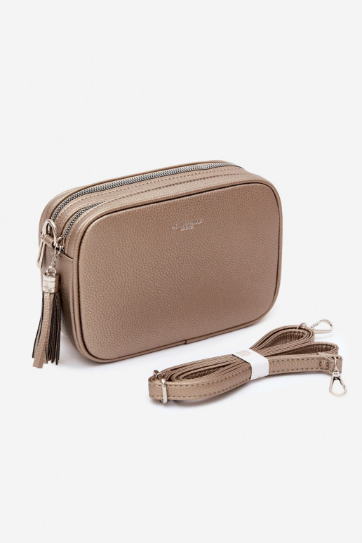 Bolso mensajero en cuero sintético color oro oscuro Daily