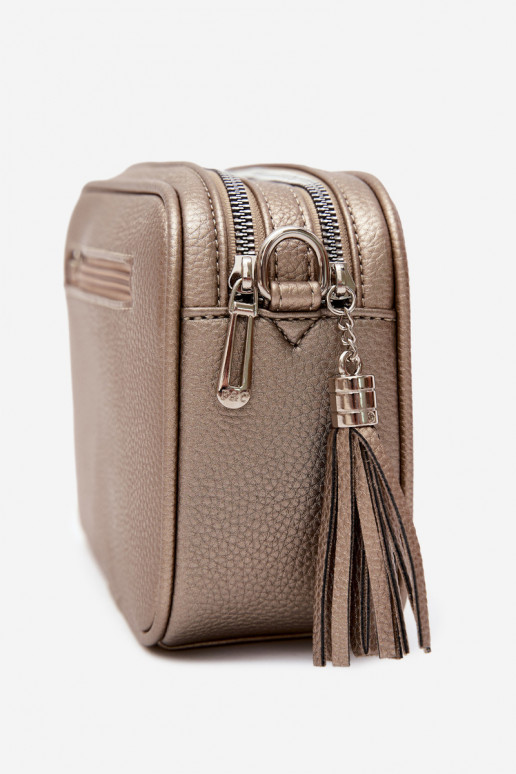 Bolso mensajero en cuero sintético color oro oscuro Daily