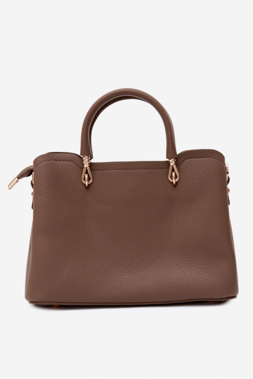 Bolso de cuero sintético con llavero y motivos florales color arcilla Noomi