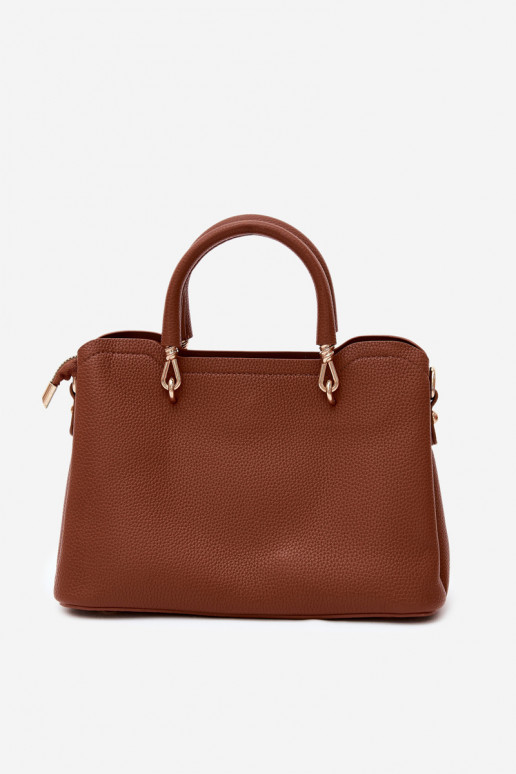 Bolso de cuero sintético con llavero y motivos florales color marrón Noomi