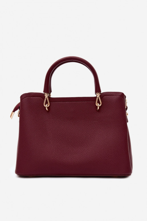 Bolso con llavero de cuero sintético con motivos florales en burdeos Noomi
