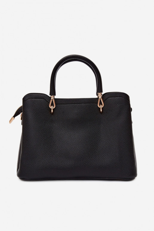 Bolso con llavero de ante sintético con motivos florales en negro Noomi