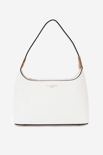 Bolso de cuero sintético en blanco Gretta