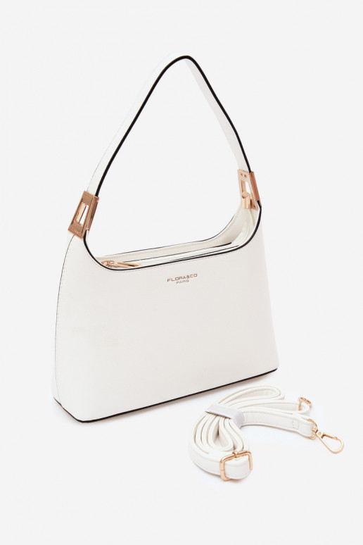 Bolso de cuero sintético en blanco Gretta