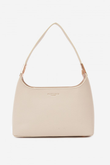 Bolso de cuero sintético en arena clara Gretta