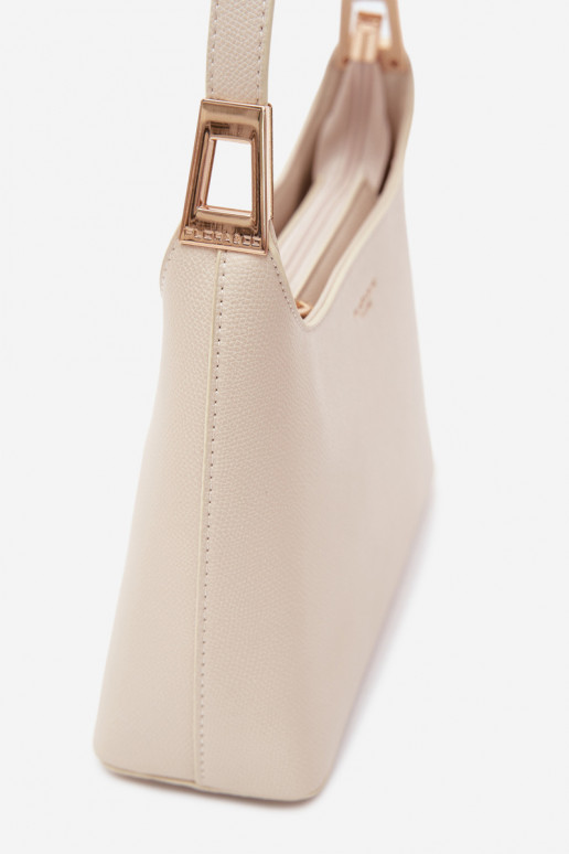 Bolso de cuero sintético en arena clara Gretta