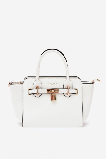 Bolso tipo de cuero sintético en blanco Odelia