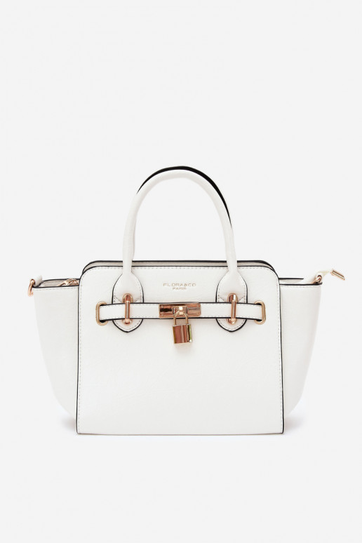 Bolso tipo de cuero sintético en blanco Odelia