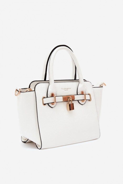 Bolso tipo de cuero sintético en blanco Odelia