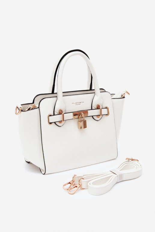 Bolso tipo de cuero sintético en blanco Odelia