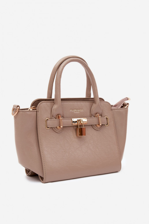 Bolso tipo de cuero sintético en marfil Odelia