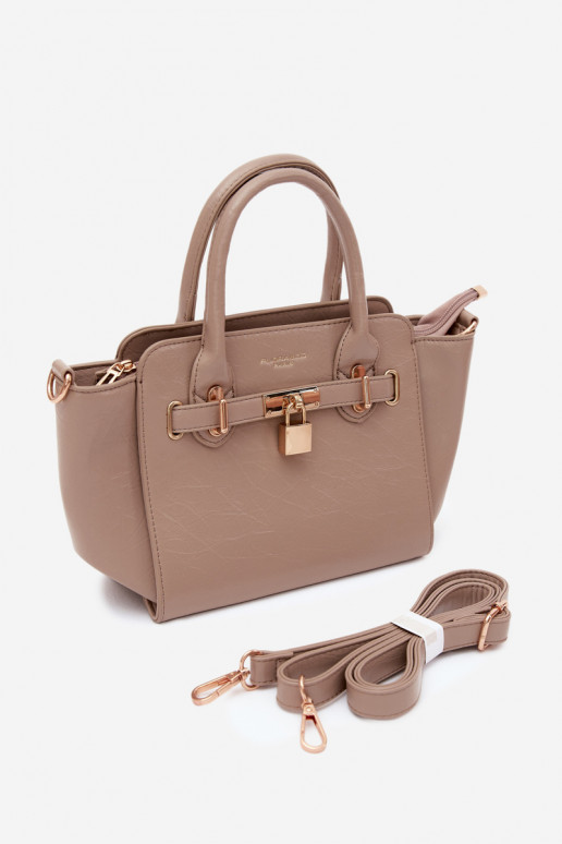 Bolso tipo de cuero sintético en marfil Odelia