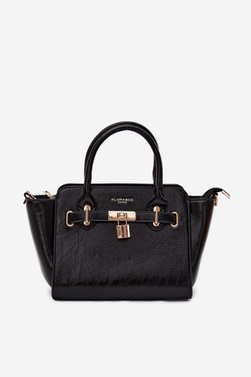 Bolso tipo de cuero sintético en negro Odelia