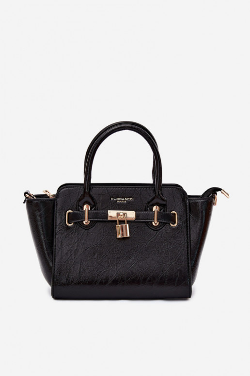 Bolso tipo de cuero sintético en negro Odelia